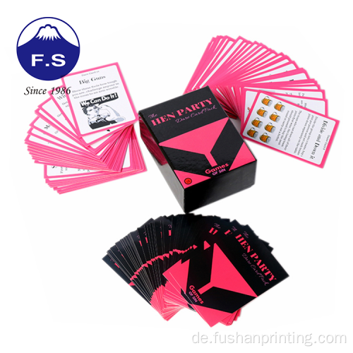 Customized Printing Modesable Hen Party Game Rigid Card